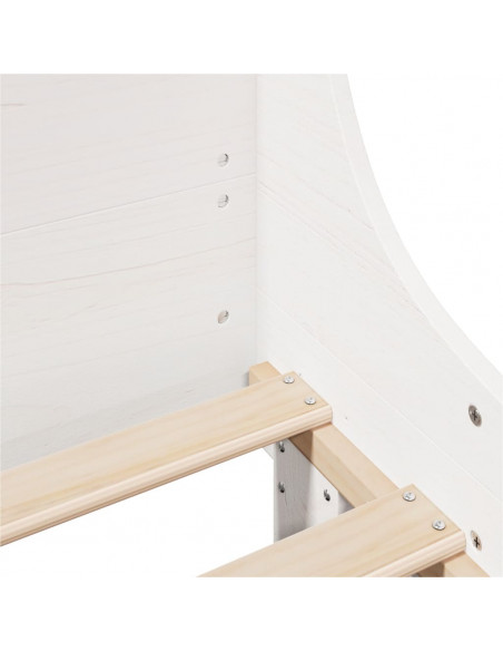 Letto senza Materasso Bianco 160x200 cm Legno Massello di Pino