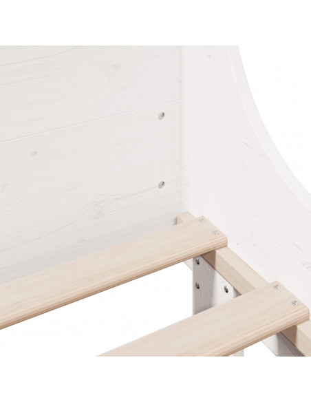 Letto senza Materasso Bianco 160x200 cm Legno Massello di Pino