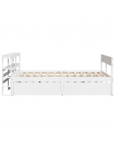 Letto senza Materasso Bianco 160x200 cm Legno Massello di Pino