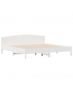 Letto senza Materasso Bianco 180x200 cm Legno Massello di Pino