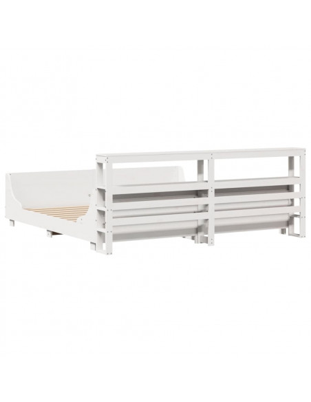 Letto senza Materasso Bianco 180x200 cm Legno Massello di Pino
