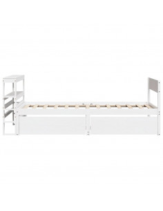 Letto senza Materasso Bianco 75x190 in Legno Massello di Pino
