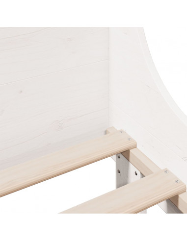 Letto senza Materasso Bianco 75x190 in Legno Massello di Pino