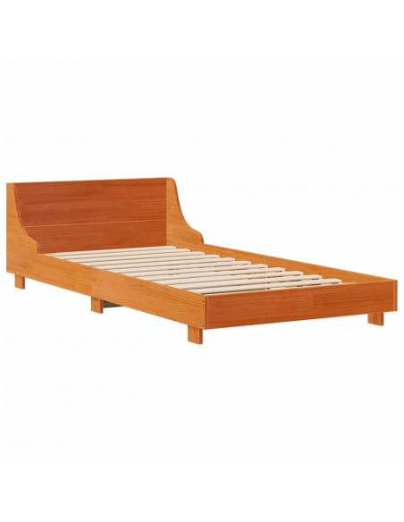 Letto senza Materasso Marrone Cera 100x200 cm in Legno di Pino
