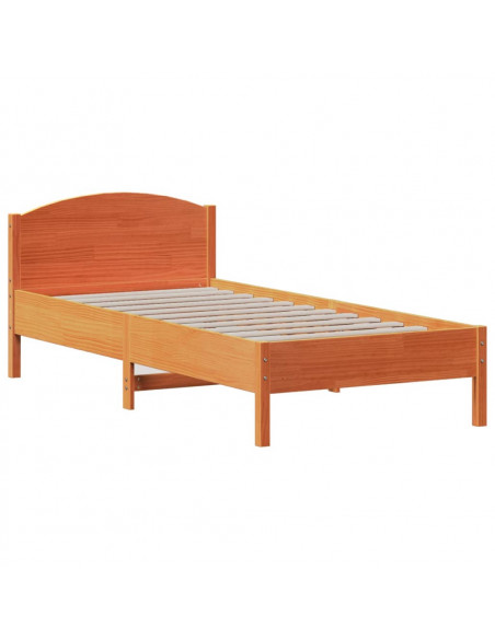 Letto senza Materasso Marrone Cera 100x200 cm in Legno di Pino