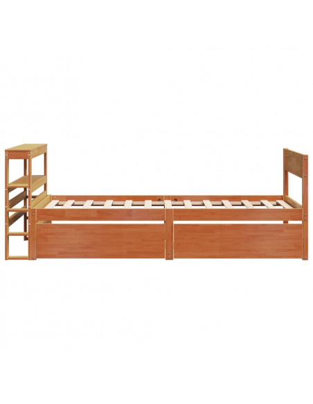 Letto senza Materasso Marrone Cera 100x200 cm in Legno di Pino