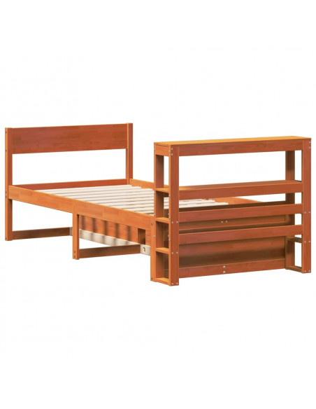 Letto senza Materasso Marrone Cera 100x200 cm in Legno di Pino