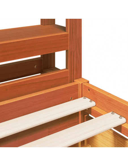Letto senza Materasso Marrone Cera 100x200 cm in Legno di Pino