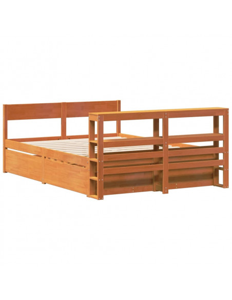 Letto senza Materasso Marrone Cera 120x200 cm in Legno di Pino
