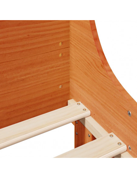 Letto senza Materasso Marrone Cera 120x200 cm in Legno di Pino