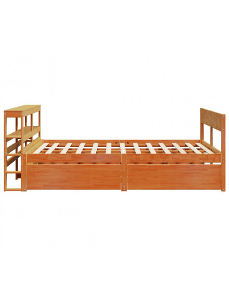 Letto senza Materasso Marrone Cera 135x190 cm in Legno di Pino