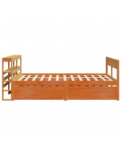 Letto senza Materasso Marrone Cera 140x190 cm in Legno di Pino
