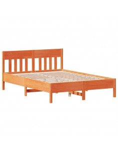 Letto senza Materasso Marrone Cera 160x200 cm in Legno di Pino 2