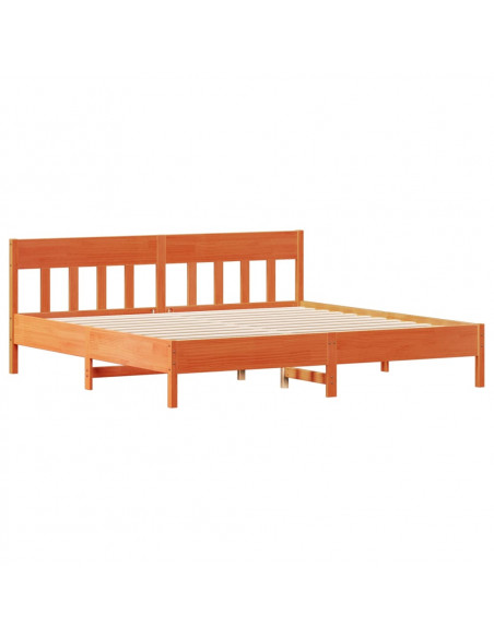 Letto senza Materasso Marrone Cera 180x200 cm in Legno di Pino