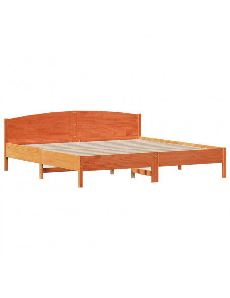 Letto senza Materasso Marrone Cera 180x200 cm in Legno di Pino