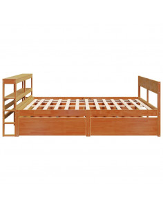 Letto senza Materasso Marrone Cera 180x200 cm in Legno di Pino