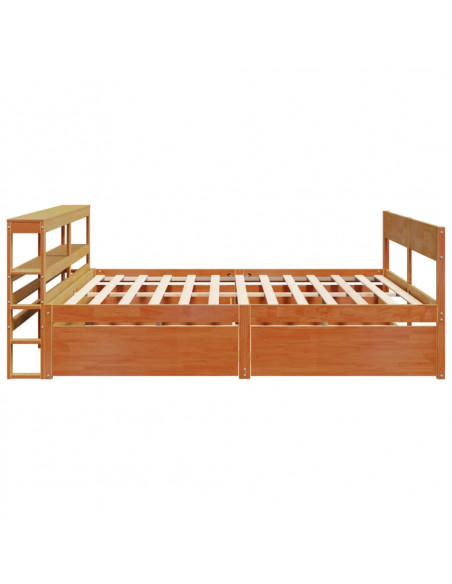 Letto senza Materasso Marrone Cera 180x200 cm in Legno di Pino