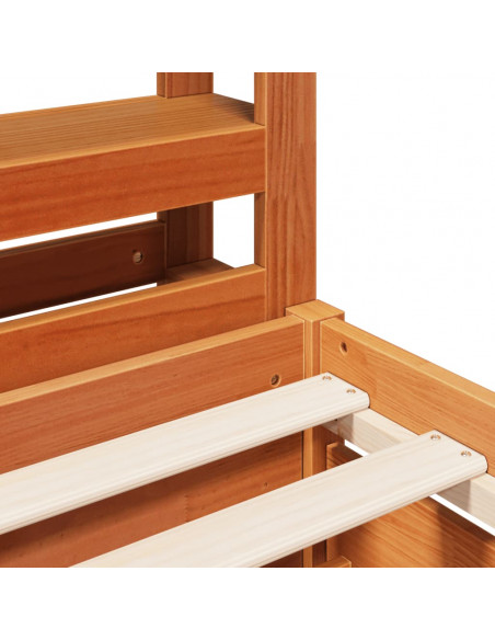 Letto senza Materasso Marrone Cera 200x200 cm in Legno di Pino