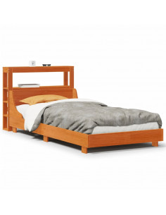 Letto senza Materasso Marrone Cera 75x190 cm in Legno di Pino