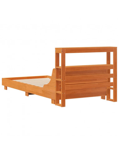 Letto senza Materasso Marrone Cera 75x190 cm in Legno di Pino