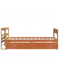 Letto senza Materasso Marrone Cera 90x190 cm in Legno di Pino