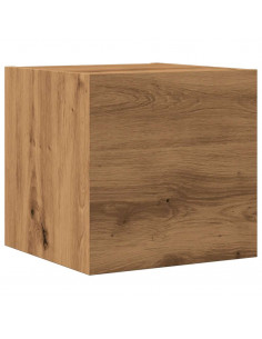 Armadietto TV Montato a Parete Rovere Artigianale 30,5x30x30 cm