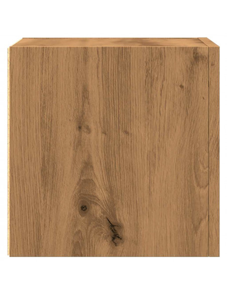 Armadietto TV Montato a Parete Rovere Artigianale 30,5x30x30 cm