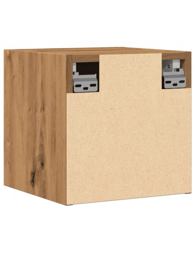 Armadietto TV Montato a Parete Rovere Artigianale 30,5x30x30 cm