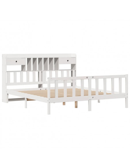 Giroletto con Libreria senza Materasso 180x200 cm in Legno Pino