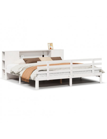 Giroletto con Libreria senza Materasso 180x200 cm in Legno Pino