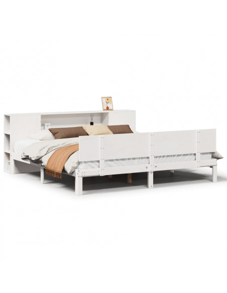 Giroletto con Libreria senza Materasso 180x200 cm in Legno Pino