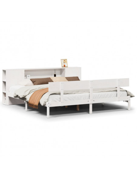 Giroletto con Libreria senza Materasso 180x200 cm in Legno Pino