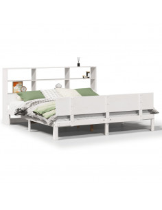 Giroletto con Libreria senza Materasso 180x200 cm in Legno Pino