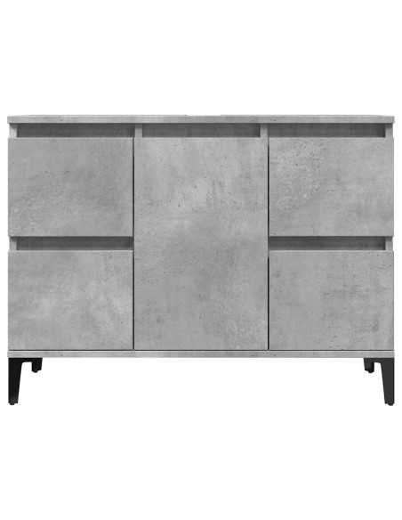 Set Mobili da Bagno 3 pz Grigio Cemento in Legno Multistrato