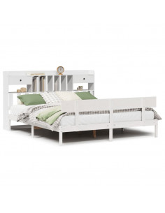 Giroletto con Libreria senza Materasso 180x200 cm in Legno Pino