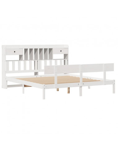 Giroletto con Libreria senza Materasso 180x200 cm in Legno Pino