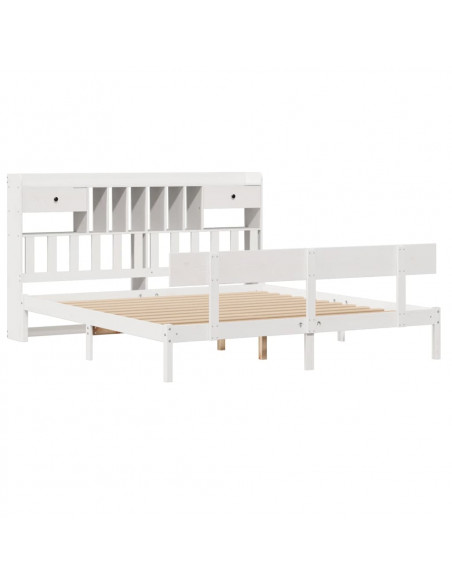 Giroletto con Libreria senza Materasso 180x200 cm in Legno Pino