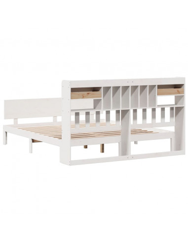 Giroletto con Libreria senza Materasso 180x200 cm in Legno Pino