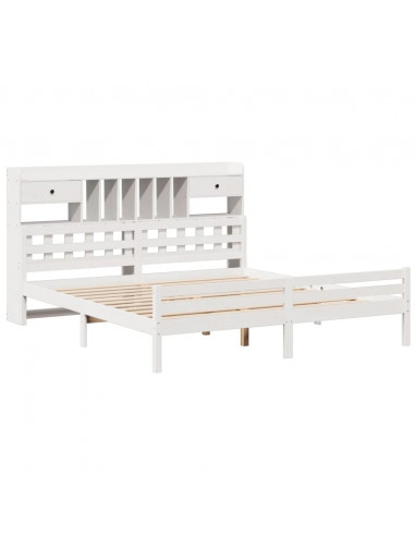 Giroletto con Libreria senza Materasso 180x200 cm in Legno Pino