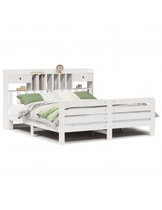 Giroletto con Libreria senza Materasso 180x200 cm in Legno Pino