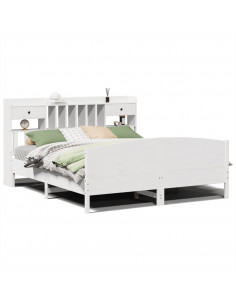 Giroletto con Libreria senza Materasso 180x200 cm in Legno Pino