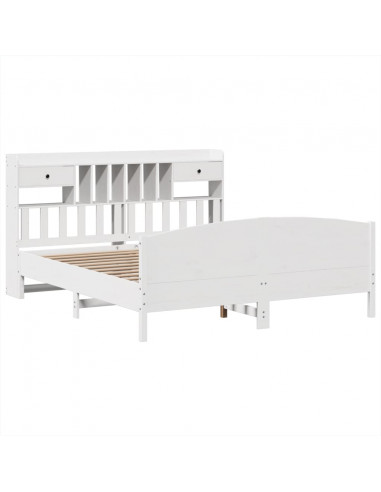 Giroletto con Libreria senza Materasso 180x200 cm in Legno Pino