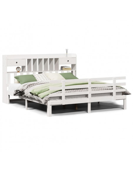 Giroletto con Libreria senza Materasso 180x200 cm in Legno Pino