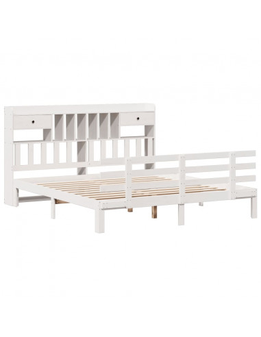 Giroletto con Libreria senza Materasso 180x200 cm in Legno Pino