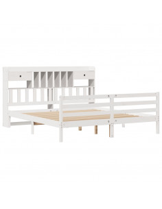 Giroletto con Libreria senza Materasso 180x200 cm in Legno Pino 2