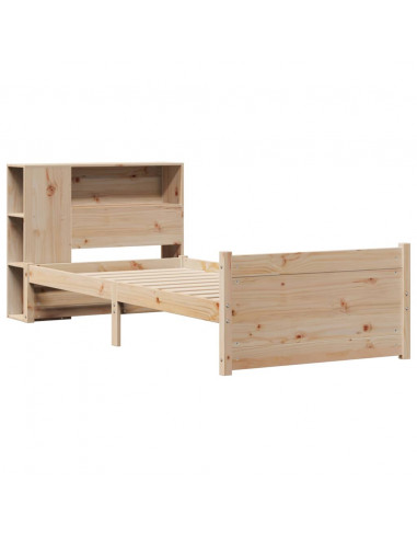 Giroletto con Libreria senza Materasso 75x190 cm in Legno Pino