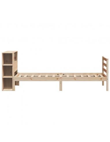 Giroletto con Libreria senza Materasso 75x190 cm in Legno Pino