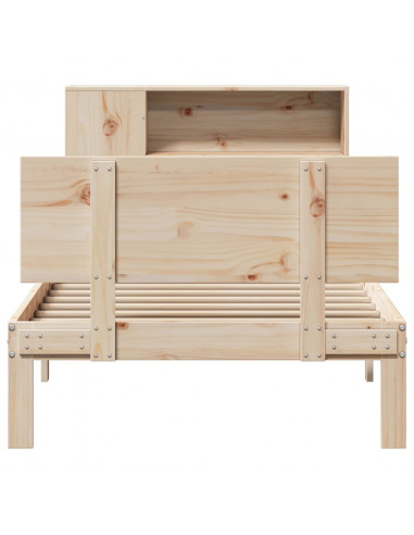 Giroletto con Libreria senza Materasso 75x190 cm in Legno Pino