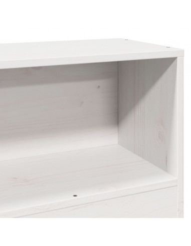 Giroletto senza Materasso Bianco 100x200 cm Legno Massello Pino