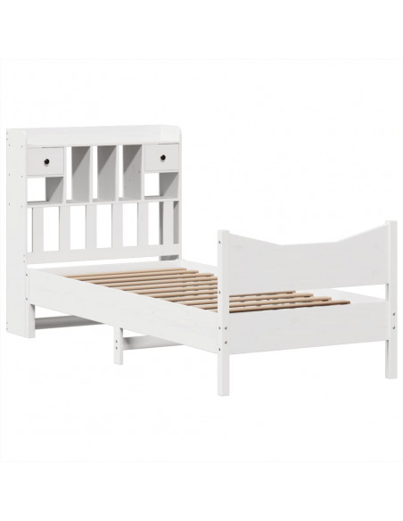 Giroletto senza Materasso Bianco 100x200 cm Legno Massello Pino